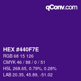 Color code: HEX #440F7E | qconv.com