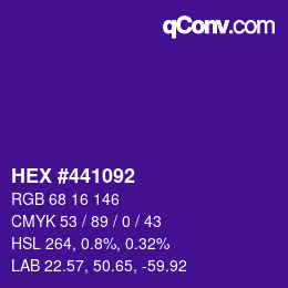 カラーコード: HEX #441092 | qconv.com