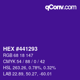 Color code: HEX #441293 | qconv.com