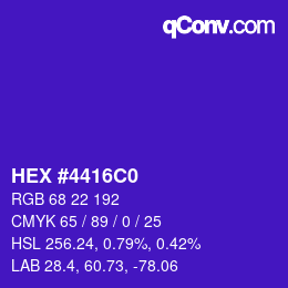 Color code: HEX #4416C0 | qconv.com