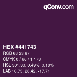 Farbcode: HEX #441743 | qconv.com