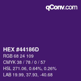 Color code: HEX #44186D | qconv.com
