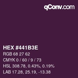 Color code: HEX #441B3E | qconv.com