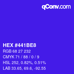 Color code: HEX #441BE8 | qconv.com