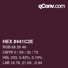 Color code: HEX #441C2E | qconv.com