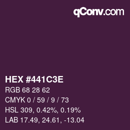 Color code: HEX #441C3E | qconv.com