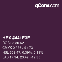 Color code: HEX #441E3E | qconv.com