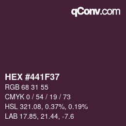 カラーコード: HEX #441F37 | qconv.com