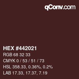 カラーコード: HEX #442021 | qconv.com