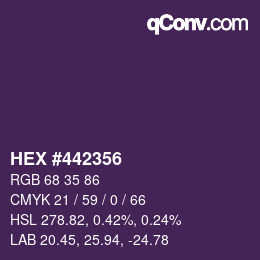 Color code: HEX #442356 | qconv.com