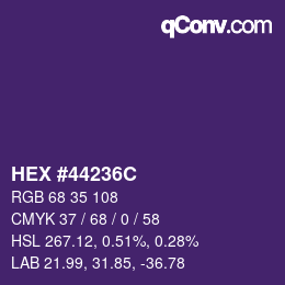 Color code: HEX #44236C | qconv.com