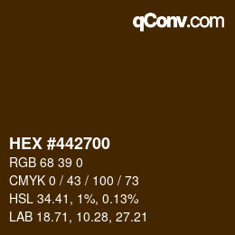 Color code: HEX #442700 | qconv.com
