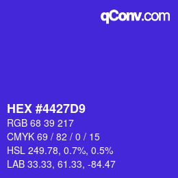 Color code: HEX #4427D9 | qconv.com