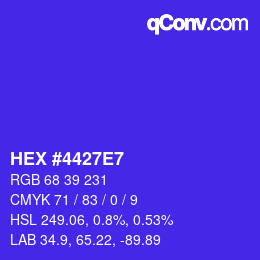 颜色代码: HEX #4427E7 | qconv.com