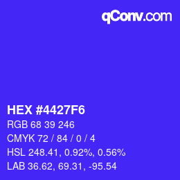 Color code: HEX #4427F6 | qconv.com