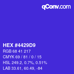 Color code: HEX #4429D9 | qconv.com