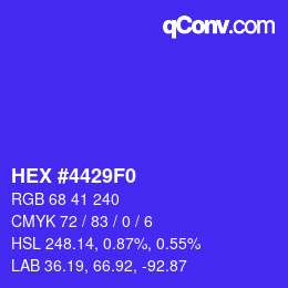 Color code: HEX #4429F0 | qconv.com