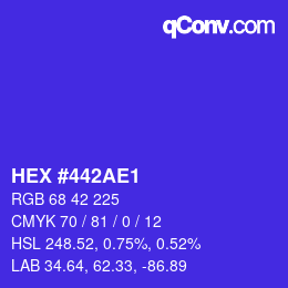 颜色代码: HEX #442AE1 | qconv.com