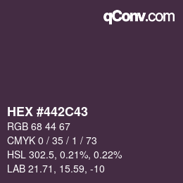 カラーコード: HEX #442C43 | qconv.com