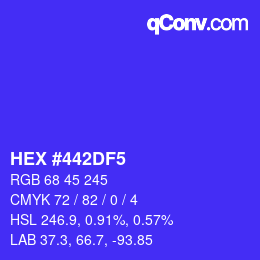 Color code: HEX #442DF5 | qconv.com