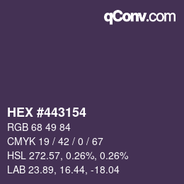 Farbcode: HEX #443154 | qconv.com