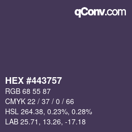 カラーコード: HEX #443757 | qconv.com