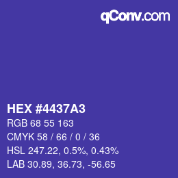 カラーコード: HEX #4437A3 | qconv.com