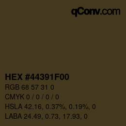 Color code: HEX #44391F00 | qconv.com