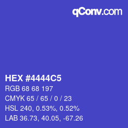 Color code: HEX #4444C5 | qconv.com