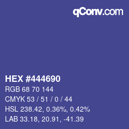 Color code: HEX #444690 | qconv.com