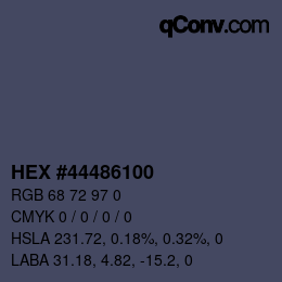 Color code: HEX #44486100 | qconv.com