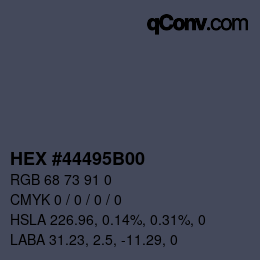 Color code: HEX #44495B00 | qconv.com