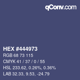 Color code: HEX #444973 | qconv.com