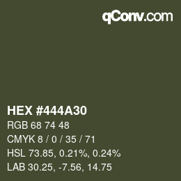 カラーコード: HEX #444A30 | qconv.com