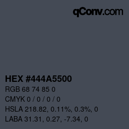 Color code: HEX #444A5500 | qconv.com