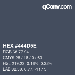 Color code: HEX #444D5E | qconv.com