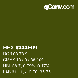 Color code: HEX #444E09 | qconv.com