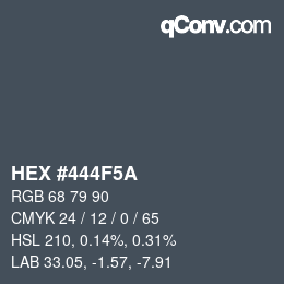 颜色代码: HEX #444F5A | qconv.com