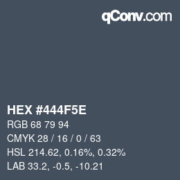 Color code: HEX #444F5E | qconv.com