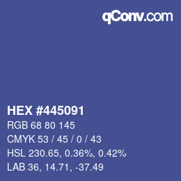 Color code: HEX #445091 | qconv.com