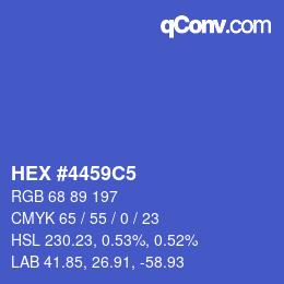 Color code: HEX #4459C5 | qconv.com