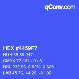 Color code: HEX #4459F7 | qconv.com