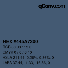 Color code: HEX #445A7300 | qconv.com