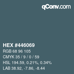 Color code: HEX #446069 | qconv.com