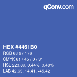 Color code: HEX #4461B0 | qconv.com