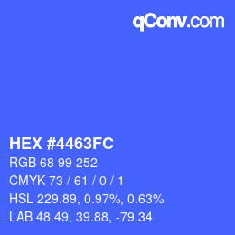 カラーコード: HEX #4463FC | qconv.com