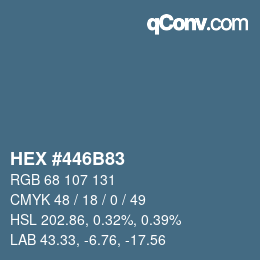 Color code: HEX #446B83 | qconv.com