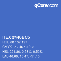 颜色代码: HEX #446BC5 | qconv.com