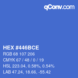 Color code: HEX #446BCE | qconv.com