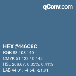 Color code: HEX #446C8C | qconv.com